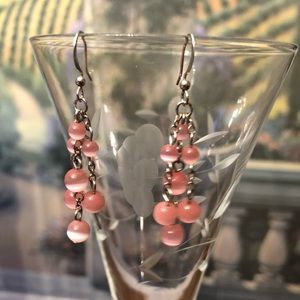 Pink Beaded Earrings